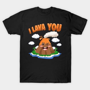 Funny I Lava You Volcano Valentine's Day Pun T-Shirt